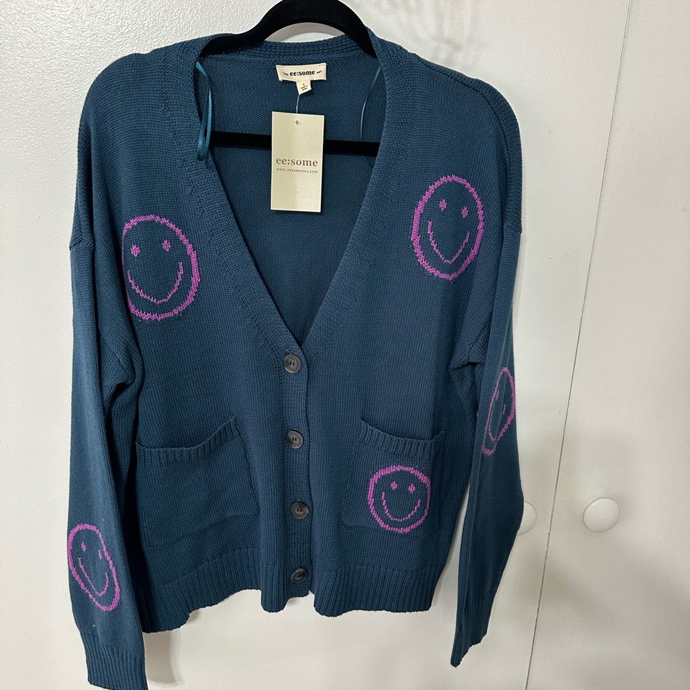 Eesome Women's Blue Sweater Cardigan